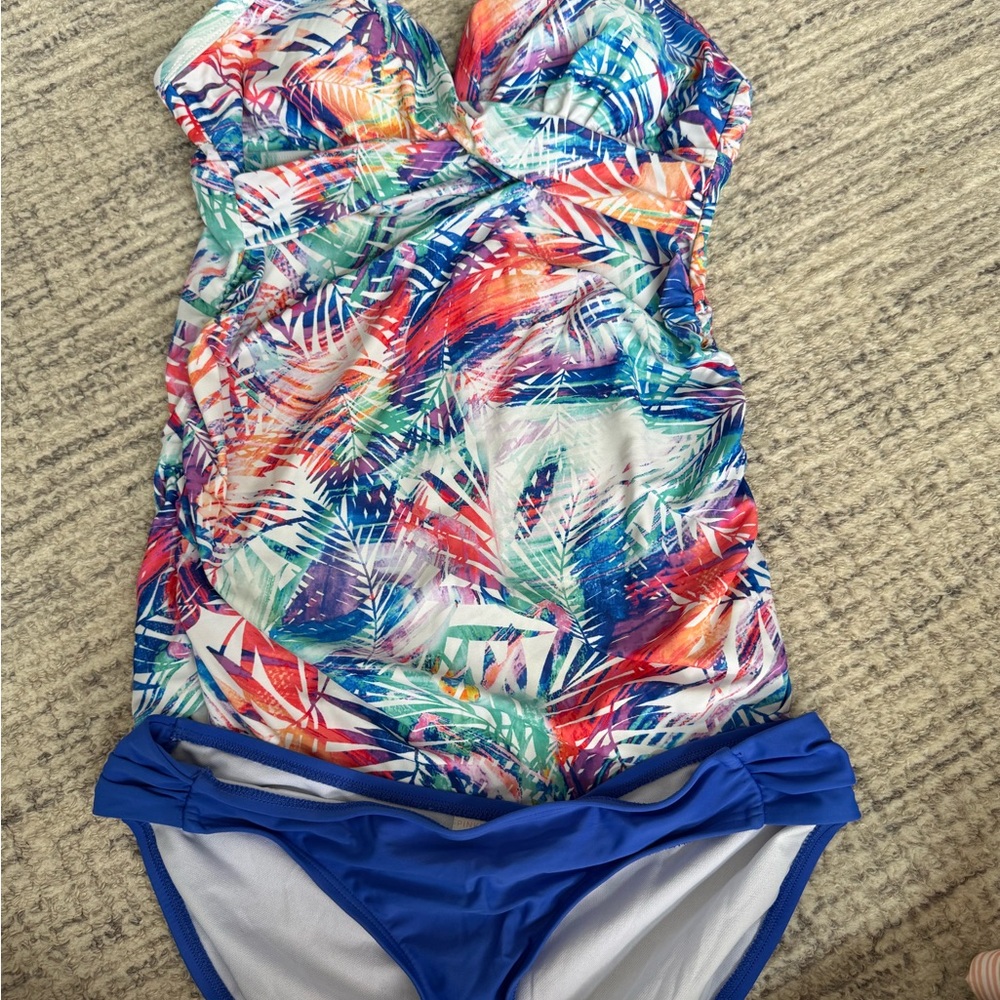 Pinkblush Blue Bikini with Tropical Flair